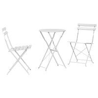 Vouw Bistroset 3 pcs Wit Staal 2