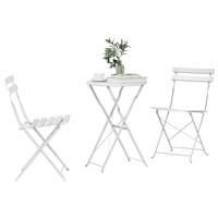 Vouw Bistroset 3 pcs Wit Staal 3