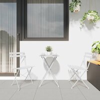 Vouw Bistroset 3 pcs Wit Staal 4