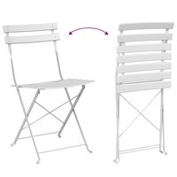 Vouw Bistroset 3 pcs Wit Staal 9