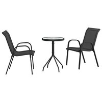 Tuin Bistroset 3 pcs Zwart Staal 2