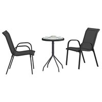 Tuin Bistroset 3 pcs Zwart Staal 3
