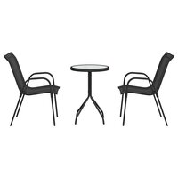 Tuin Bistroset 3 pcs Zwart Staal 7