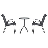 Tuin Bistroset 3 pcs Grijs Staal 7