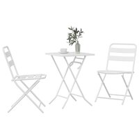 Tuin Bistroset 3 pcs Wit Staal 3