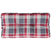 Palletkussen 70x40x12 cm stof ruitpatroon rood 2
