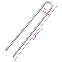 Tentharingen 12 st U-vormig &Oslash;12 mm 41,5 cm gegalvaniseerd staal 5