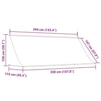 Luifel uittrekbaar 350x150 cm stof en staal cr&egrave;mekleurig 8
