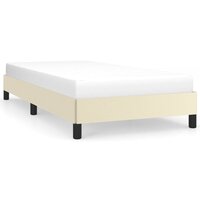 Bedframe kunstleer cr&egrave;mekleurig 80x200 cm 2