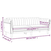 Driezitsbank fluweel cr&egrave;mekleurig 9