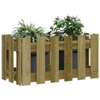 Plantenbak met hekontwerp 60x30x30 cm ge&iuml;mpregneerd grenenhout 3