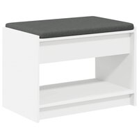 Halbank Wit 63 x 38 x 45 cm Ge&iuml;ndustrialiseerd hout en stof 2