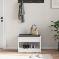 Halbank Wit 63 x 38 x 45 cm Ge&iuml;ndustrialiseerd hout en stof 4