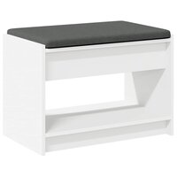 Halbank Wit 63 x 38 x 45 cm Ge&iuml;ndustrialiseerd hout en stof 7