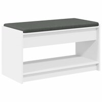 Halbank Wit 83 x 38 x 45 cm Ge&iuml;ndustrialiseerd hout en stof 2