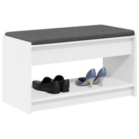 Halbank Wit 83 x 38 x 45 cm Ge&iuml;ndustrialiseerd hout en stof 3