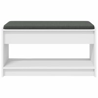 Halbank Wit 83 x 38 x 45 cm Ge&iuml;ndustrialiseerd hout en stof 5