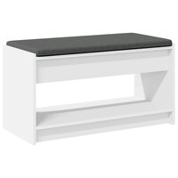 Halbank Wit 83 x 38 x 45 cm Ge&iuml;ndustrialiseerd hout en stof 7
