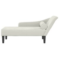 Chaise longue met kussens fluweel cr&egrave;mekleurig 3