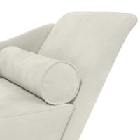 Chaise longue met kussens fluweel cr&egrave;mekleurig 6