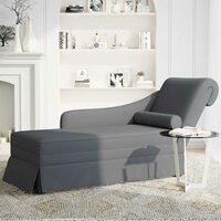Chaise longue met bolster&amp;rechterarmleuning fluweel donkergrijs 3