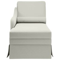 Chaise longue met bolster en rechterarmleuning fluweel cr&egrave;me 4