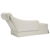 Chaise longue met bolster en rechterarmleuning fluweel cr&egrave;me 6