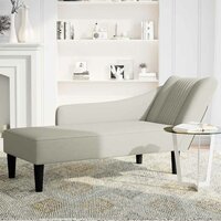 Chaise longue met rechterarmleuning fluweel cr&egrave;mekleurig 3