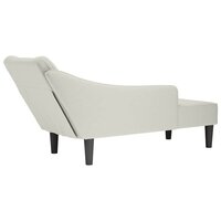 Chaise longue met rechterarmleuning fluweel cr&egrave;mekleurig 6