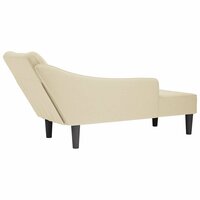 Chaise longue met rechterarmleuning stof cr&egrave;mekleurig 6