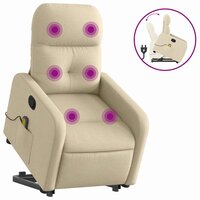 Sta-op-massagestoel verstelbaar stof cr&egrave;mekleurig 2