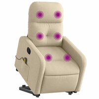Sta-op-massagestoel verstelbaar stof cr&egrave;mekleurig 3