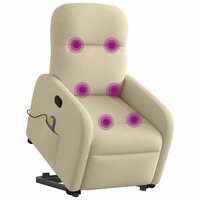 Sta-op-massagestoel verstelbaar stof cr&egrave;mekleurig 3