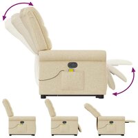Sta-op-massagestoel verstelbaar stof cr&egrave;mekleurig 8