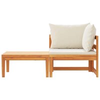 2-delige Loungeset met cr&egrave;mewitte kussens acaciahout 5