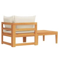 2-delige Loungeset met cr&egrave;mewitte kussens acaciahout 7