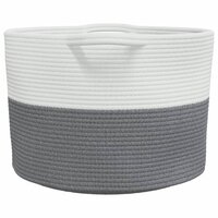 Wasmand &Oslash; 55x36 cm katoen grijs en wit 5