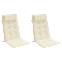 Stoelkussens 2 st hoge rug oxford stof cr&egrave;mekleurig 3