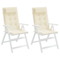 Stoelkussens 2 st hoge rug oxford stof cr&egrave;mekleurig 4