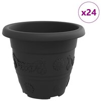 Ronde Bloempot 24 pcs Zwart &Oslash; 26 x 21.5 cm Kunststof 2