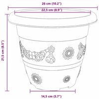 Ronde Bloempot 24 pcs Zwart &Oslash; 26 x 21.5 cm Kunststof 9