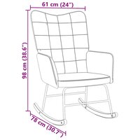 Schommelstoel fluweel cr&egrave;mekleurig 8