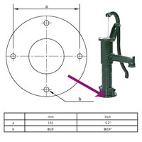 Handwaterpomp gietijzer 9