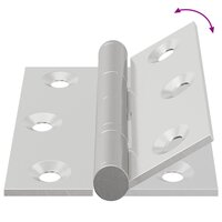 Scharnier 2 pcs Zilver 50 x 38 x 1,3 mm Staal 8