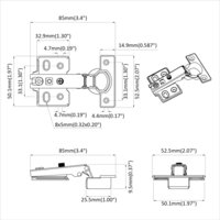 Scharnier 257 pcs Nikkel 85 x 52,5 x 9,5 mm IJzer 9