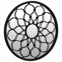 Spiegel rond 40x3 cm ijzer zwart 3