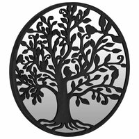 Spiegel rond 40x2,5 cm ijzer zwart 3