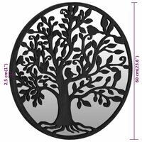 Spiegel rond 60x2,5 cm ijzer zwart 6