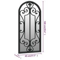 Spiegel 100x45 cm ijzer zwart 6