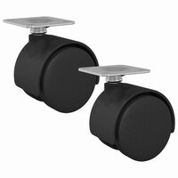 Zwenkwiel 2 pcs Zwart 39,5 x 39,5 x 37,8 mm Ijzer en PP 2